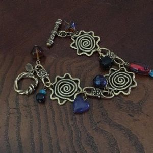 Chico’s cute whimsical brass and red bead bracelet